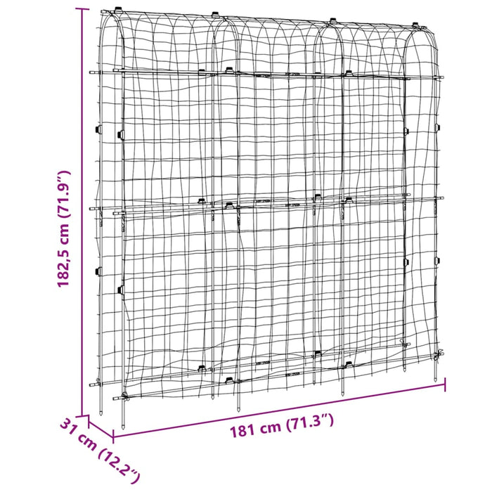 Spalier grădină plante cățărătoare cadru U 181x31x182,5 cm oțel