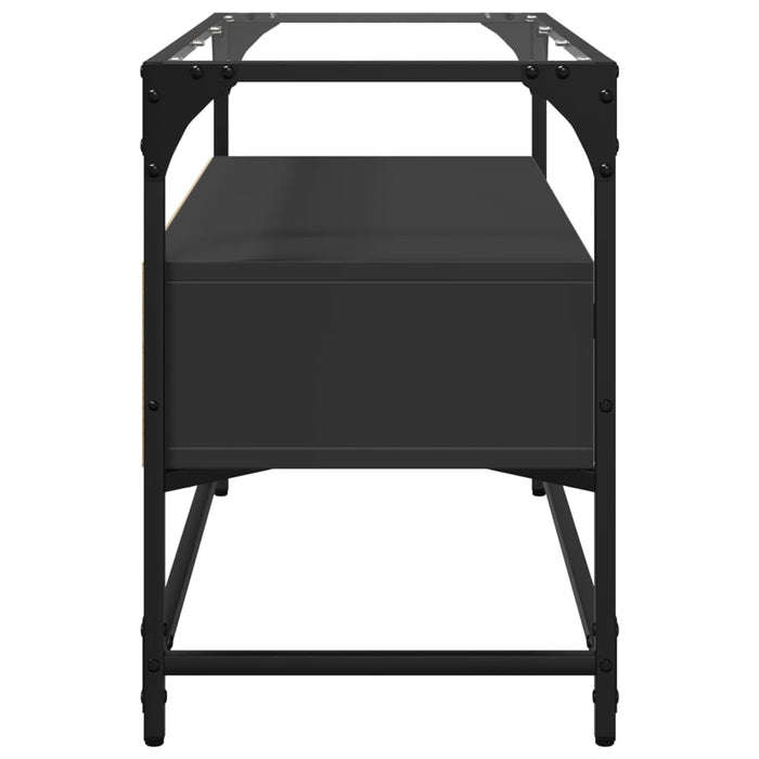 Dulap TV blat sticlă, negru, 80x35x51 cm lemn prelucrat