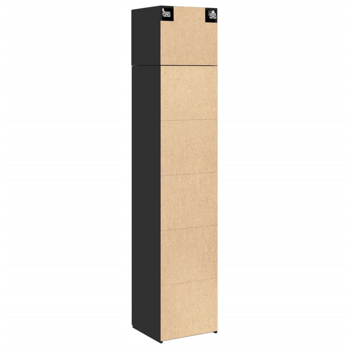 Dulap depozitare slim negru 45x42,5x225 cm lemn prelucrat