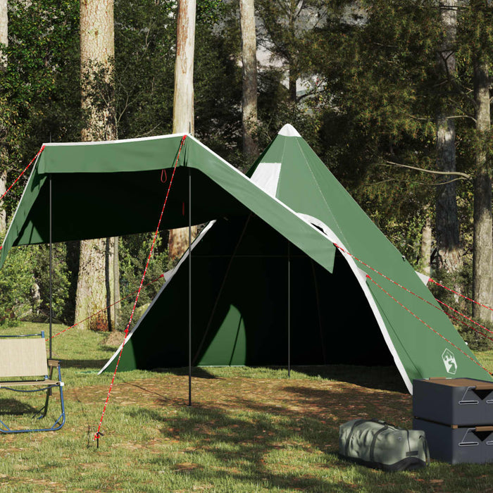 Cort de camping tipi pentru 5 persoane, verde, impermeabil