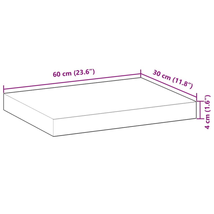 Blat de masă 60x30x4 cm dreptunghiular lemn masiv de acacia