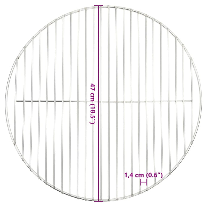 Grill pentru grătar rotund, Ø47 cm, oțel inoxidabil 304