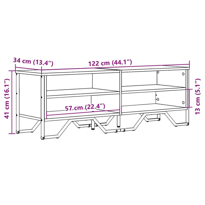 Dulap TV, stejar sonoma, 122x34x41 cm, lemn prelucrat