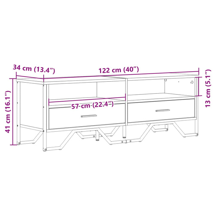 Dulap TV, negru, 122x34x41 cm, lemn prelucrat