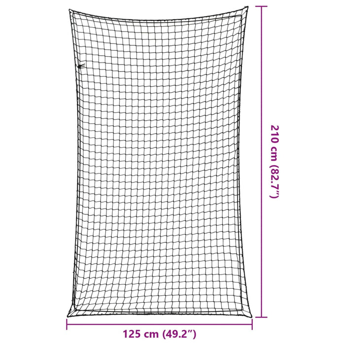 Plasă de remorcă cu funie elastică, negru, 2,1x1,25 m, PP