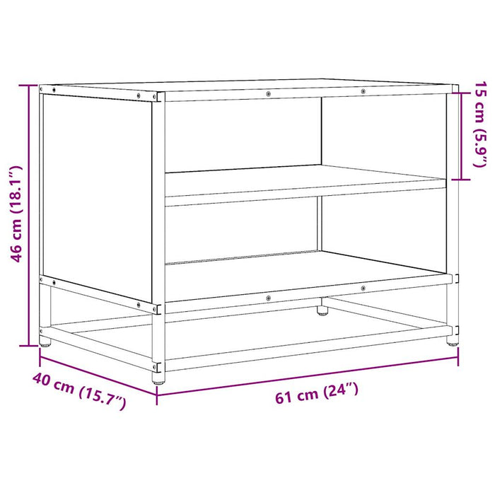 Comodă TV, stejar sonoma, 61x40x46 cm, lemn prelucrat și metal