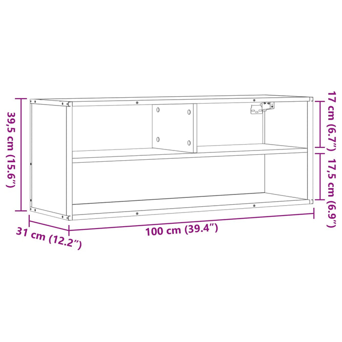 Dulap TV stejar sonoma, 100x31x39,5 cm, lemn prelucrat și metal