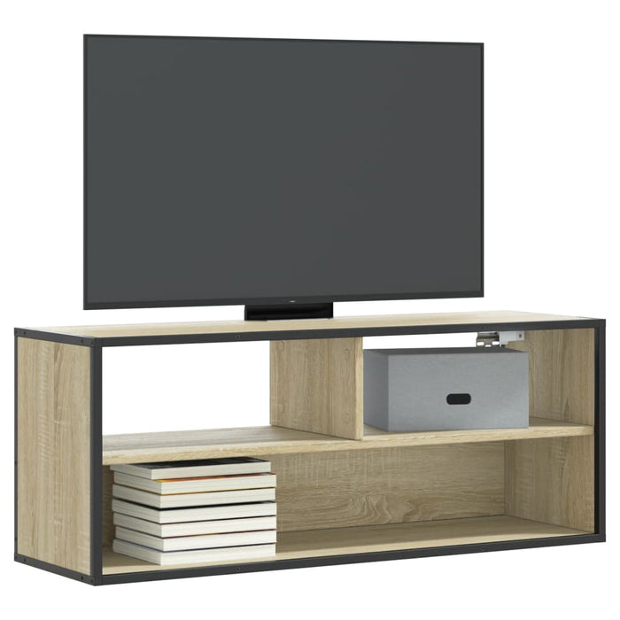 Dulap TV stejar sonoma, 100x31x39,5 cm, lemn prelucrat și metal