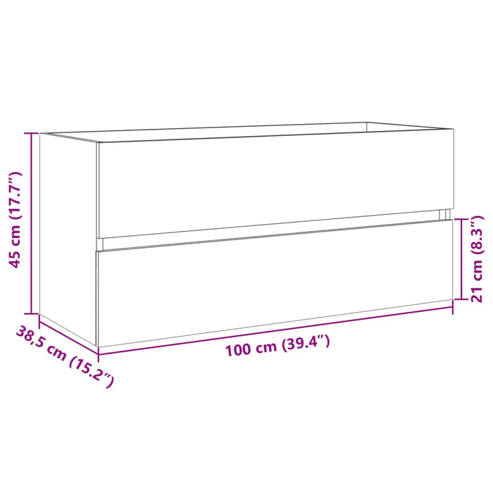 Dulap chiuvetă baie stejar sonoma 100x38,5x45 cm lemn prelucrat