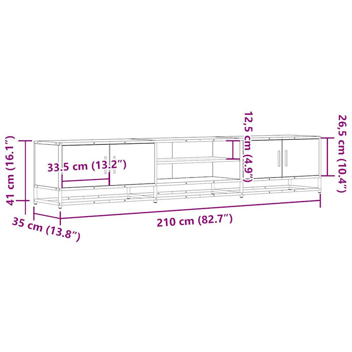 Dulap TV, stejar sonoma, 210x35x41 cm, lemn prelucrat