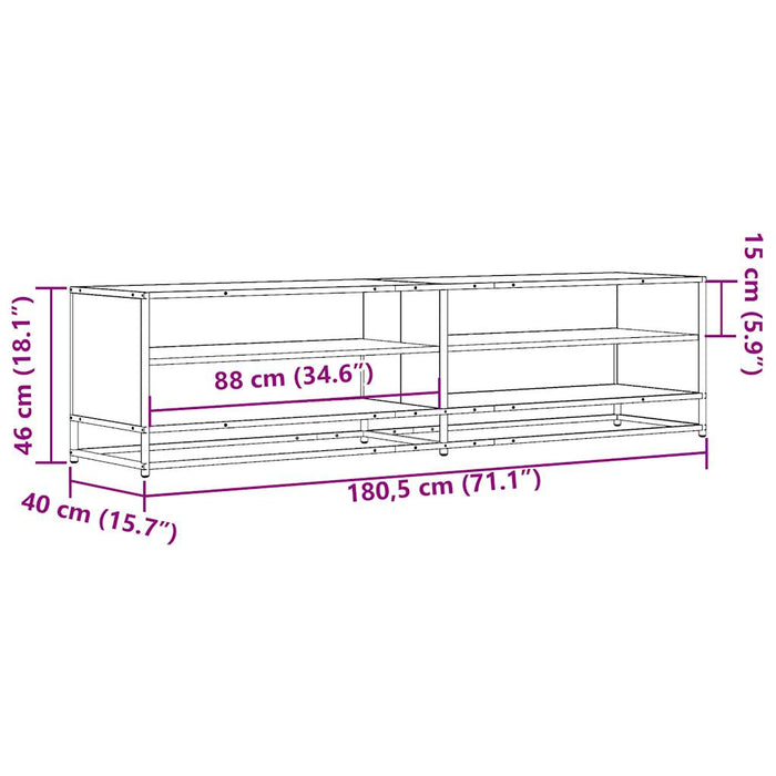 Dulap TV, stejar maro, 180,5x40x46 cm, lemn prelucrat