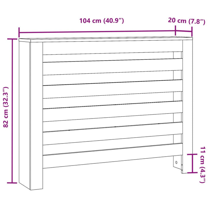 Mască pentru calorifer stejar sonoma 104x20x82cm lemn prelucrat