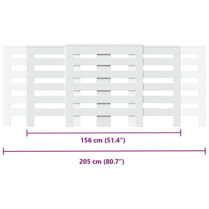 Mască pentru calorifer, alb, 205x21,5x83,5 cm, lemn prelucrat