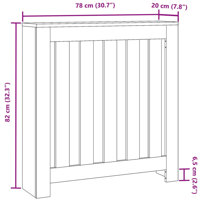 Mască pentru calorifer, alb, 78x20x82 cm, lemn prelucrat