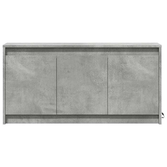 Dulap TV cu LED, gri beton, 100x34x50 cm, lemn prelucrat