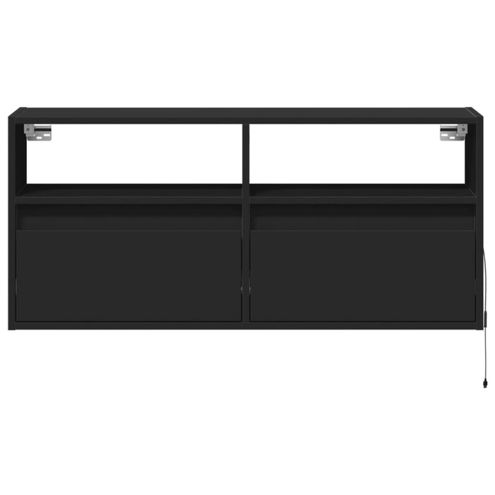 Dulap TV de perete cu lumini LED negru 100x31x45 cm