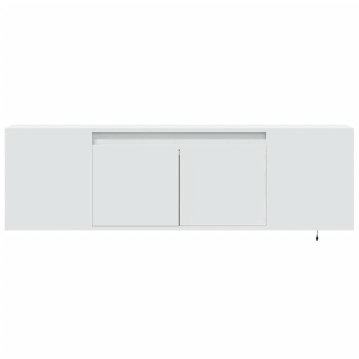 Dulap TV de perete cu lumini LED, alb, 135x31x39,5 cm