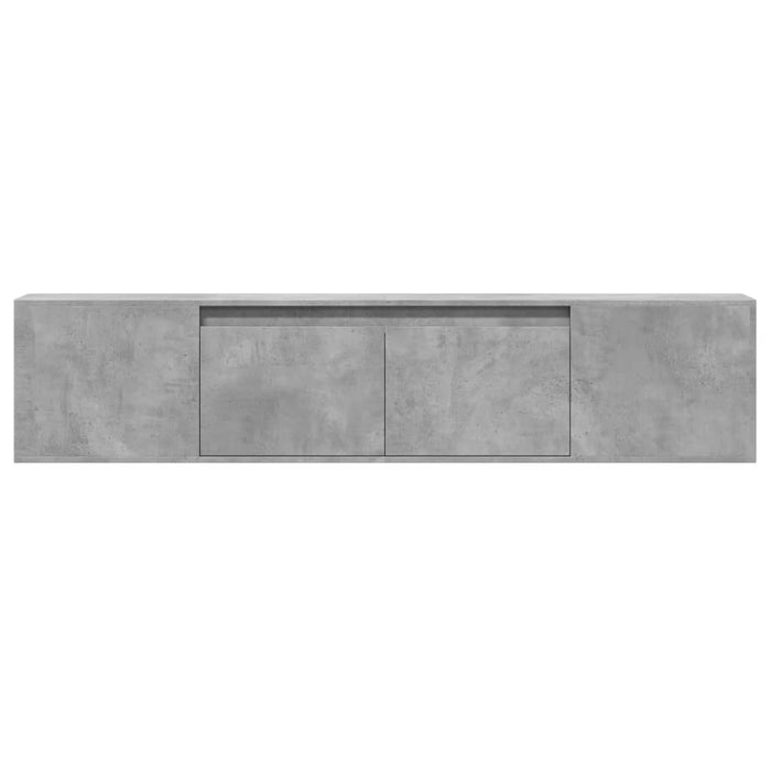 Comodă TV de perete cu lumini LED, gri beton, 180x31x39,5 cm