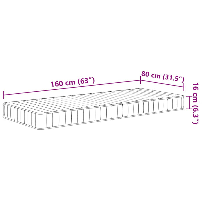 Saltea din spumă pentru copii, fermitate medie moale, 80x160 cm