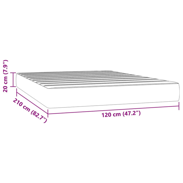 Saltea de pat cu arcuri, gri deschis, 120x210x20 cm, catifea