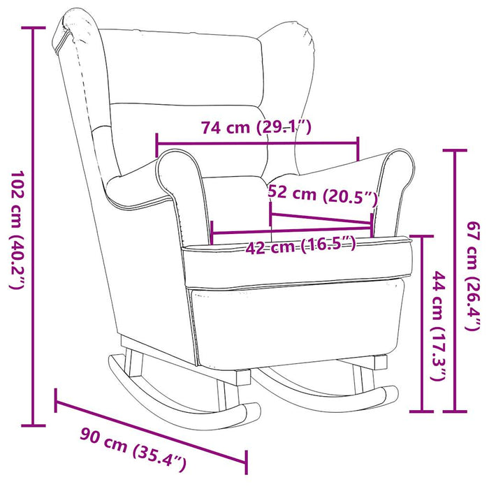 Scaun balansoar, gri deschis, 74x90x102 cm, material textil