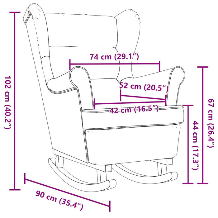 Scaun balansoar, gri nor, 74x90x102 cm, material textil