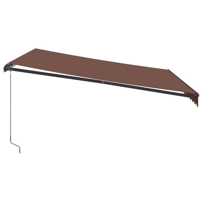 Copertina retractabilă manual cu LED-uri, maro, 400x300 cm