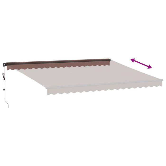 Copertina retractabilă automat cu LED-uri, maro, 450x300 cm