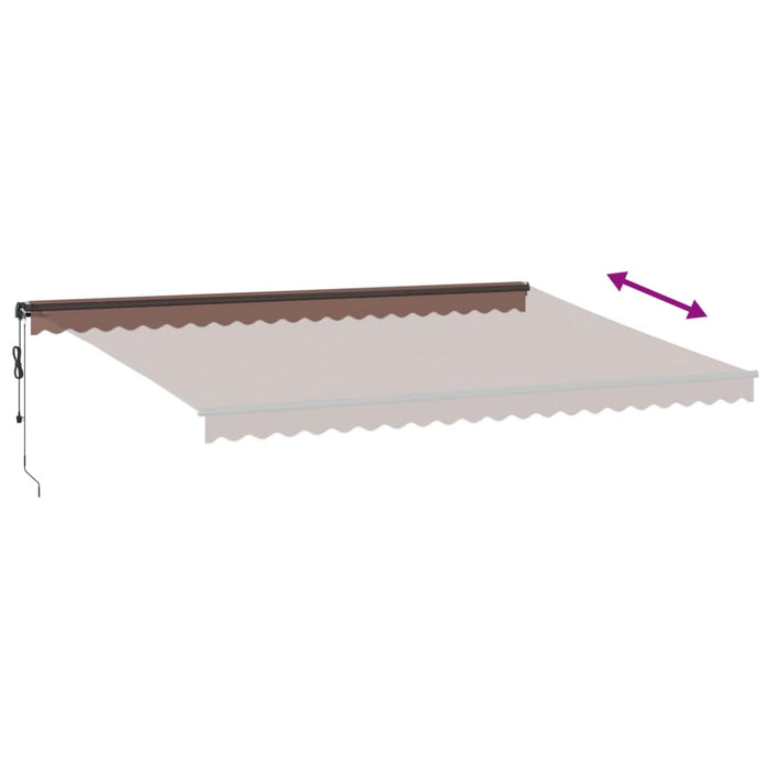 Copertina retractabilă automat cu LED-uri, maro, 500x300 cm