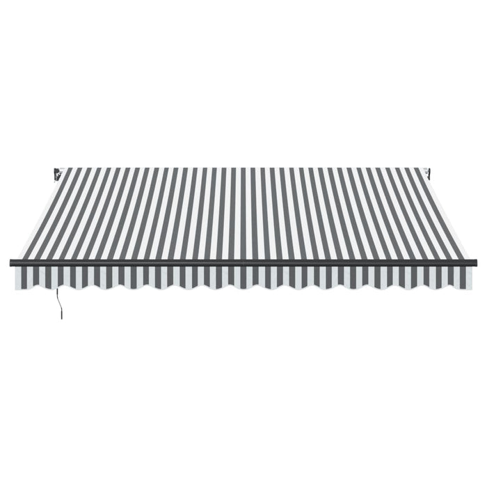 Copertină retractabilă manual cu LED, antracit/alb, 400x300 cm