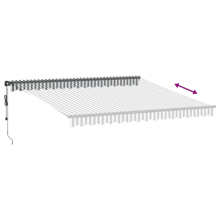 Copertină retractabilă automat cu LED, antracit/alb, 400x300 cm