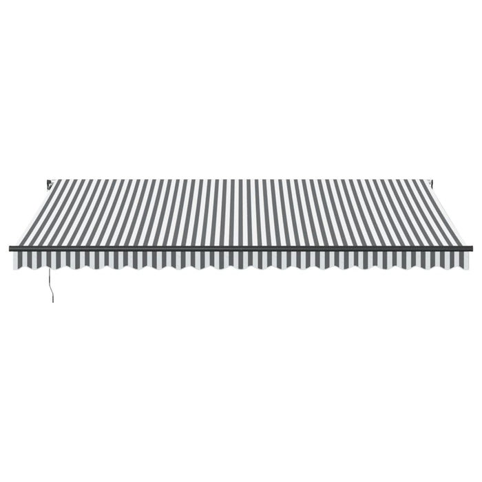 Copertină retractabilă manual cu LED, antracit/alb, 500x300 cm