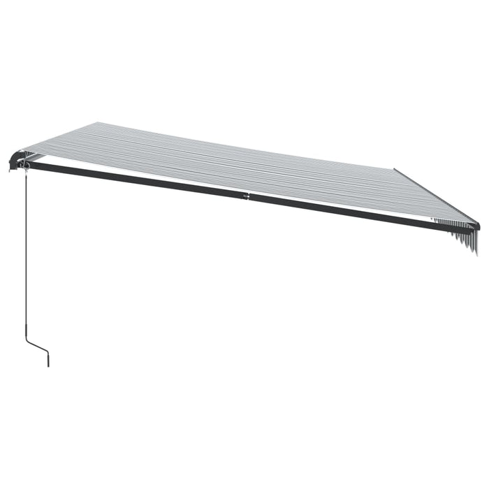 Copertină retractabilă manual cu LED, antracit/alb, 500x300 cm