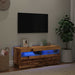 Dulap TV cu lumini LED lemn vechi 100x35x40 cm lemn prelucrat thumbnail 5