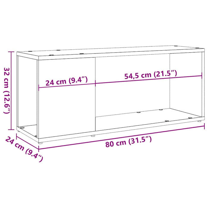 Comodă TV, stejar artizanal,80x24x32cm, lemn prelucrat