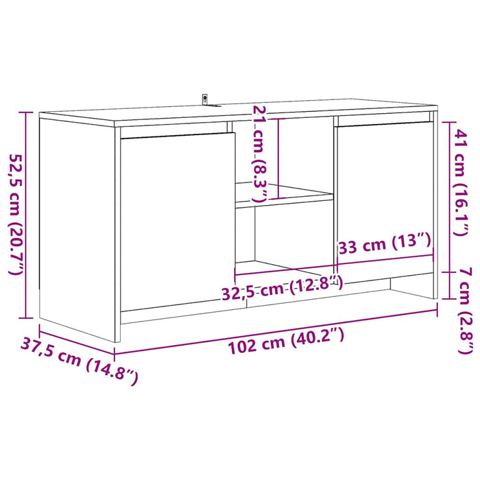 Dulap TV, lemn vechi, 102x37,5x52,5 cm, lemn prelucrat