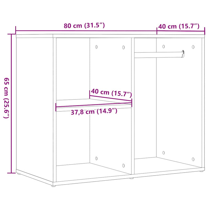 Dulap de toaletă Stejar artizanal 80x40x65 cm Lemn prelucrat