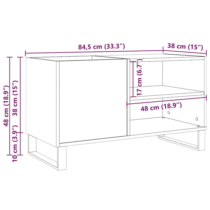 Dulap pentru discuri, lemn vechi, 84,5x38x48 cm, lemn prelucrat