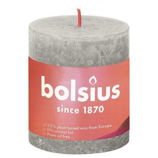 Bolsius Lumânări bloc rustice Shine, 4 buc., gri nisipiu, 80x68 mm , 2 - homenest.ro