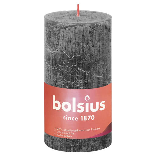 Bolsius Lumânări bloc rustice Shine, 4 buc., gri întunecat, 130x68 mm , 1 - homenest.ro