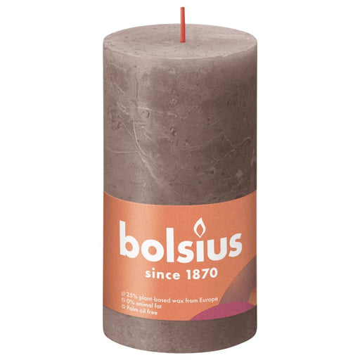 Bolsius Lumânări bloc rustice Shine 4 buc. gri taupe rustic 130x68 mm , 1 - homenest.ro