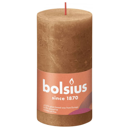 Bolsius Lumânări bloc rustice Shine, 4 buc., maro condiment, 130x68 mm , 1 - homenest.ro