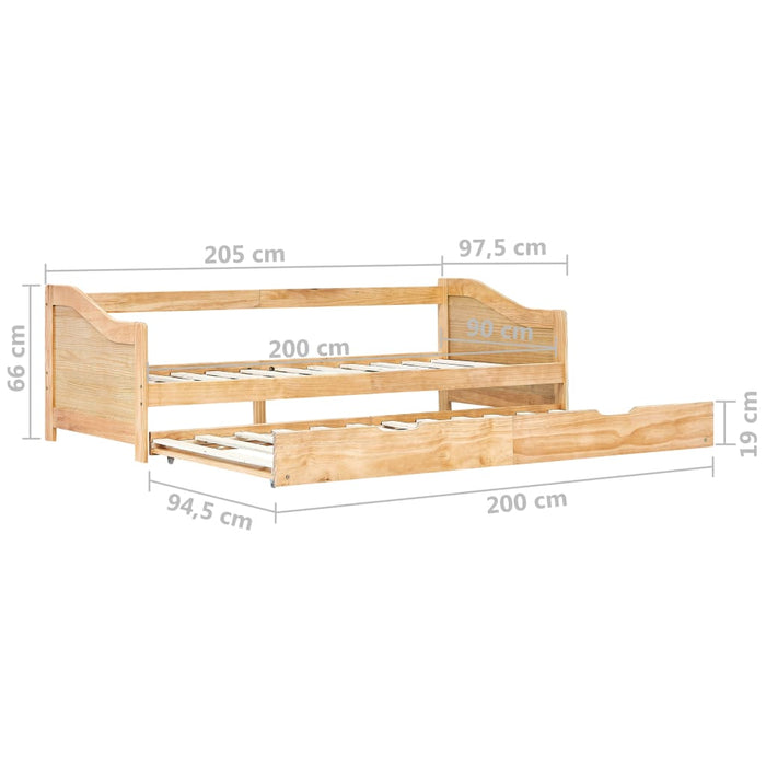 Cadru pat canapea, extensibil, 90 x 200 cm, lemn de pin , 8 - homenest.ro