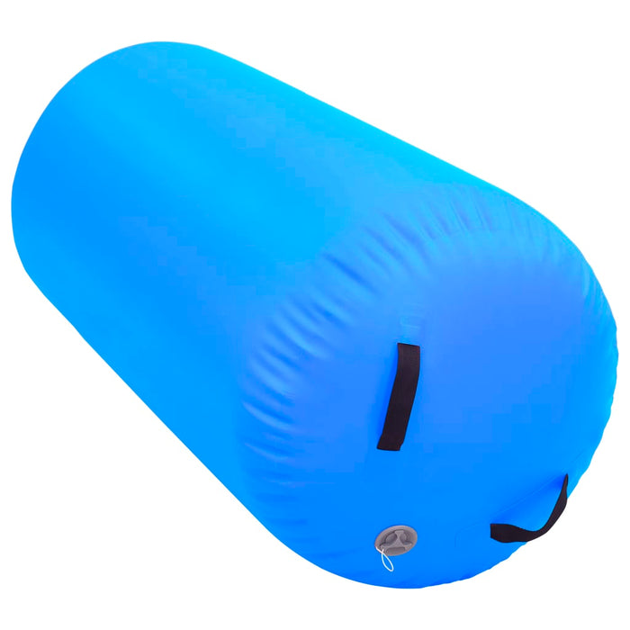 Rulou de gimnastică gonflabil cu pompă, albastru, 120x90 cm PVC , 4 - homenest.ro