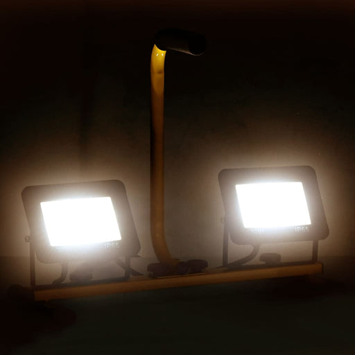 Proiector LED cu mâner, 2x30 W, alb cald , 2 - homenest.ro