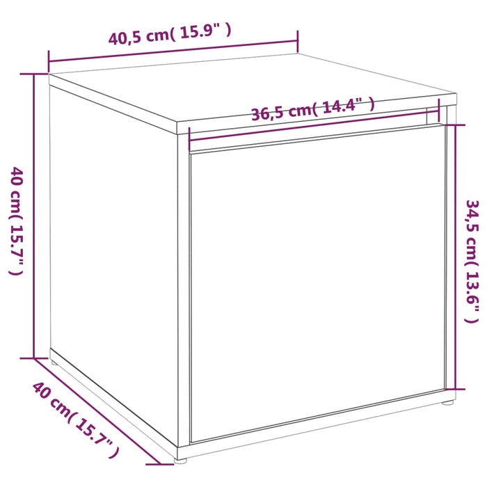 Cutie cu sertar, gri beton, 40,5x40x40 cm, lemn compozit , 9 - homenest.ro