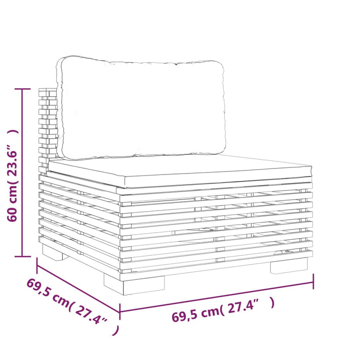 Set mobilier grădină cu perne, 6 piese, lemn masiv de tec , 8 - homenest.ro