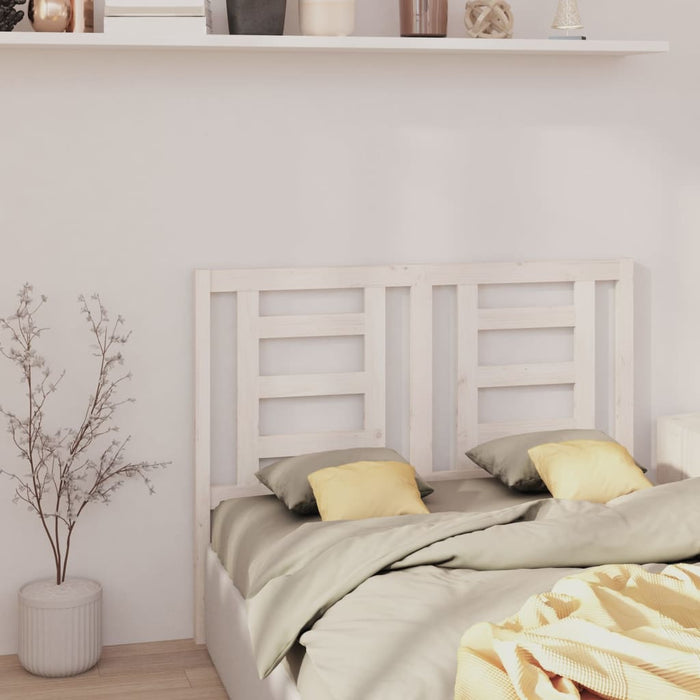 Tăblie de pat, alb, 126x4x100 cm, lemn masiv de pin , 4 - homenest.ro