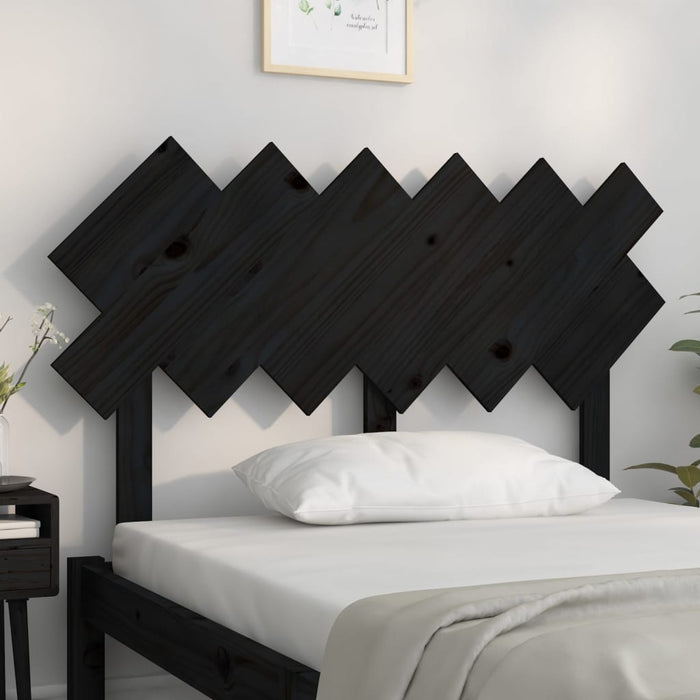 Tăblie de pat, negru, 122,5x3x80,5 cm, lemn masiv de pin , 3 - homenest.ro