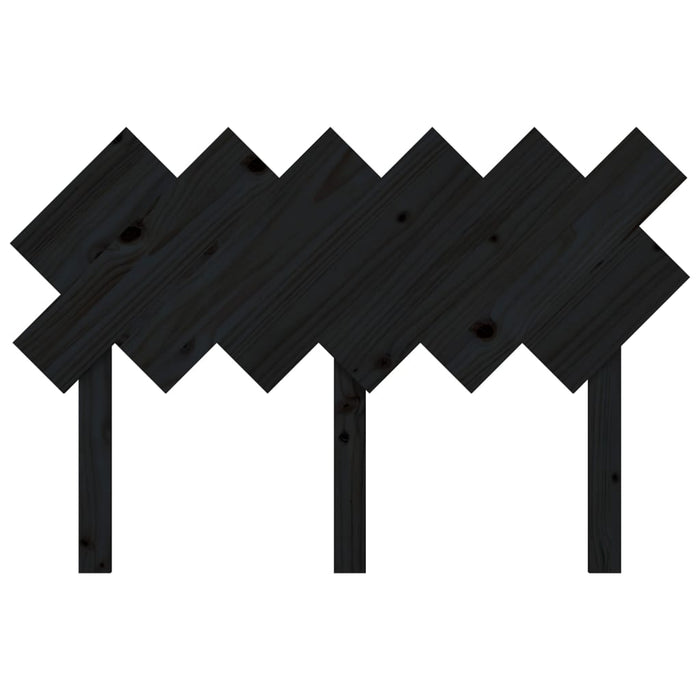 Tăblie de pat, negru, 122,5x3x80,5 cm, lemn masiv de pin , 4 - homenest.ro